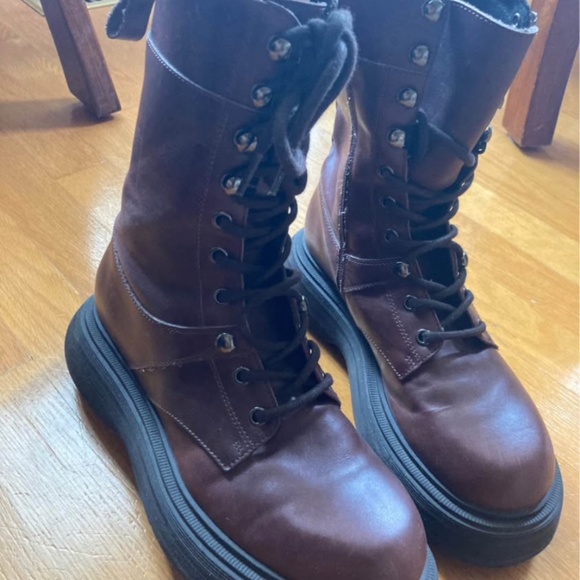 L’Intervalle leather lace-up combat boots, 38 - Picture 3 of 4